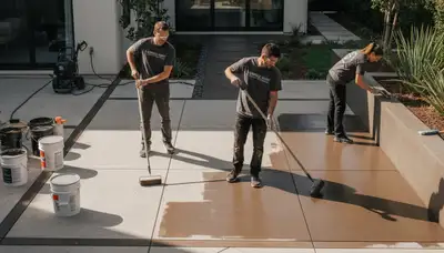 Professional concrete staining on Charleston SC patio with durable, weather-resistant floor coating
