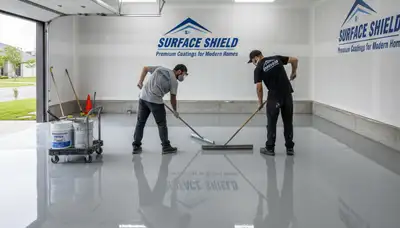 Epoxy garage floor coating in Charleston SC with durable, moisture-resistant finish by local painters