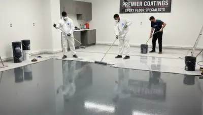 Epoxy garage floor coating in Charleston SC with durable, moisture-resistant finish by local painters