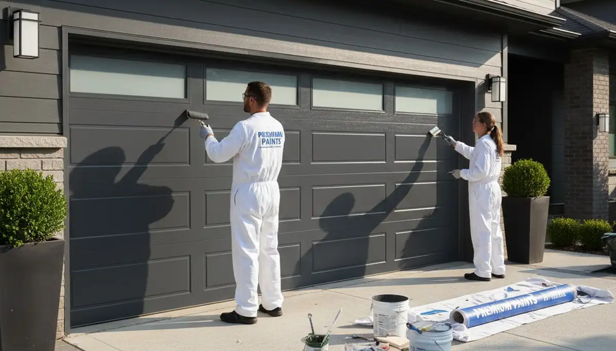 Professional garage door painting by house painters in Charleston, SC for long-lasting coastal finishes