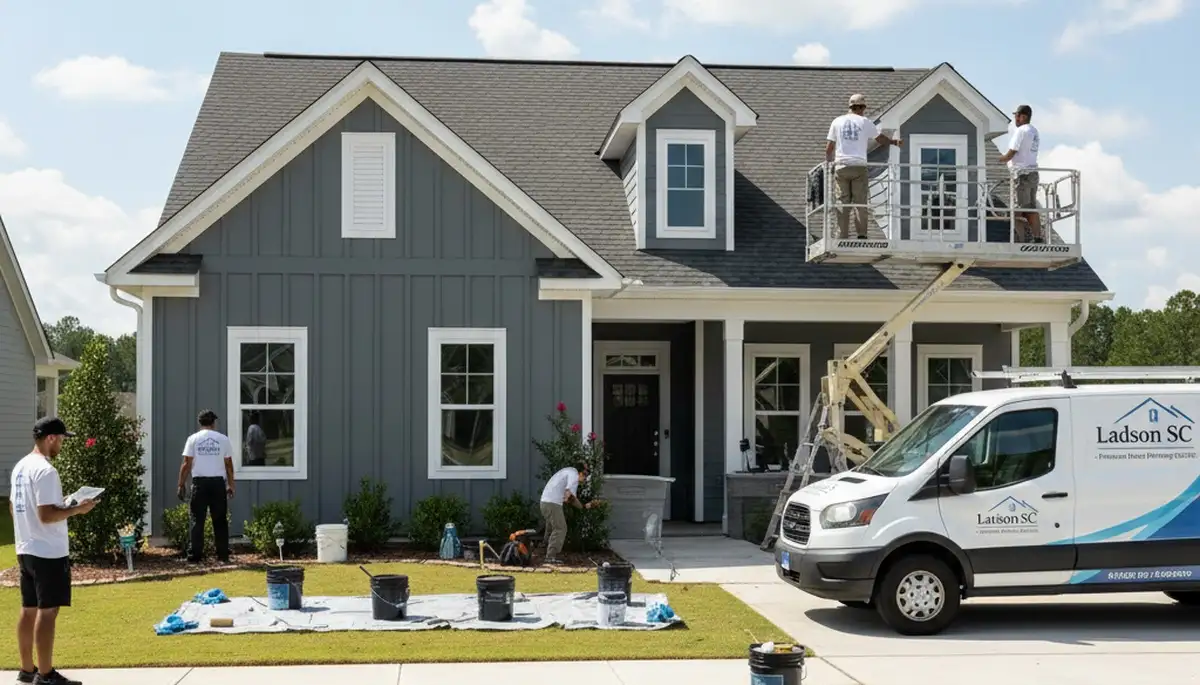 Charleston, SC house painting service team painting a home exterior for a professional finish