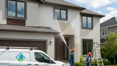 Professional pressure cleaning a Charleston SC home exterior to remove mildew and restore curb appeal