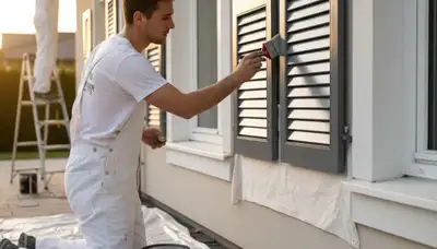 Professional shutter painting on coastal home in Charleston, SC for lasting color and curb appeal