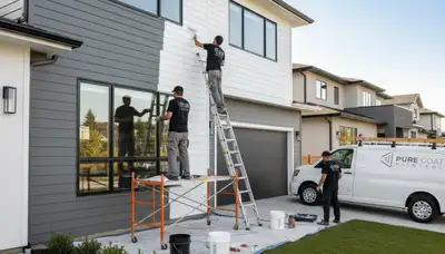 Professional siding painting on coastal home in Charleston, SC by expert house painters