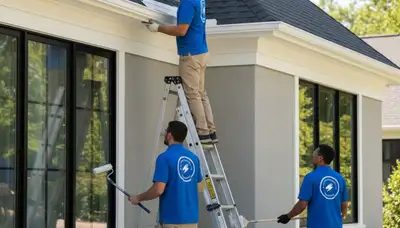 Professional trim and fascia painting on a coastal Charleston SC home exterior